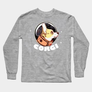 Astronaut Corgi Dog Lover Puppy Retro Long Sleeve T-Shirt